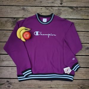 Champion Reverse Weave Ringer Spellout Sweatshirt